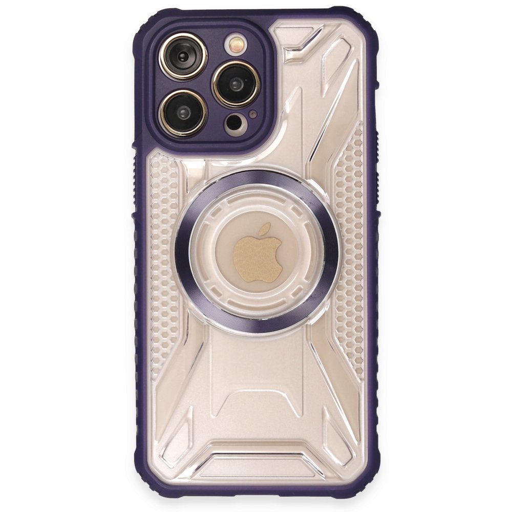 Newface iPhone 14 Pro Kılıf Prag Magneticsafe Kapak - Derin Mor