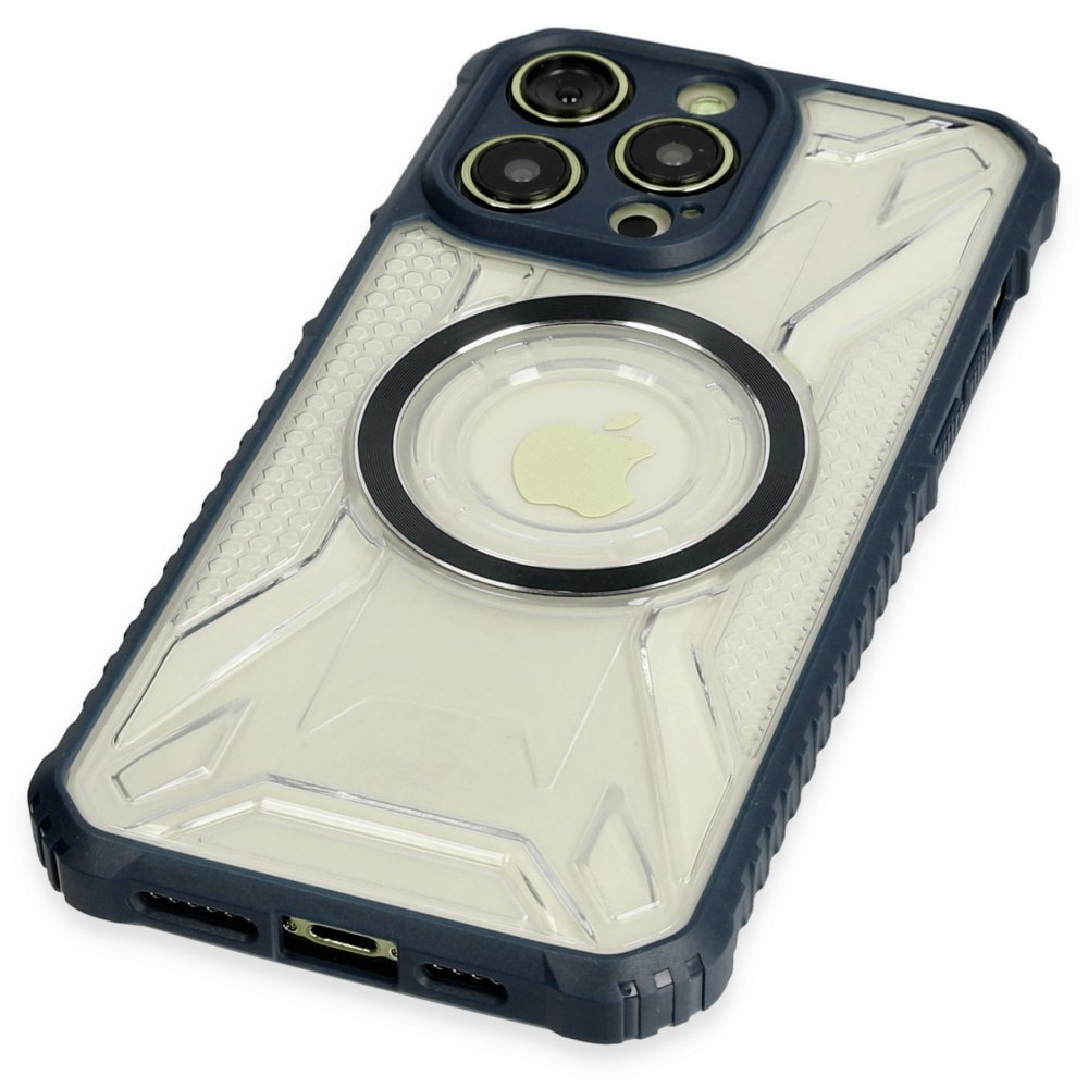 Newface iPhone 14 Pro Kılıf Prag Magneticsafe Kapak - Lacivert