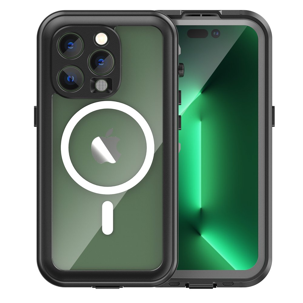Newface iPhone 14 Pro Kılıf Red Pepper Magneticsafe Su Geçirmez Kılıf - Siyah-Gri