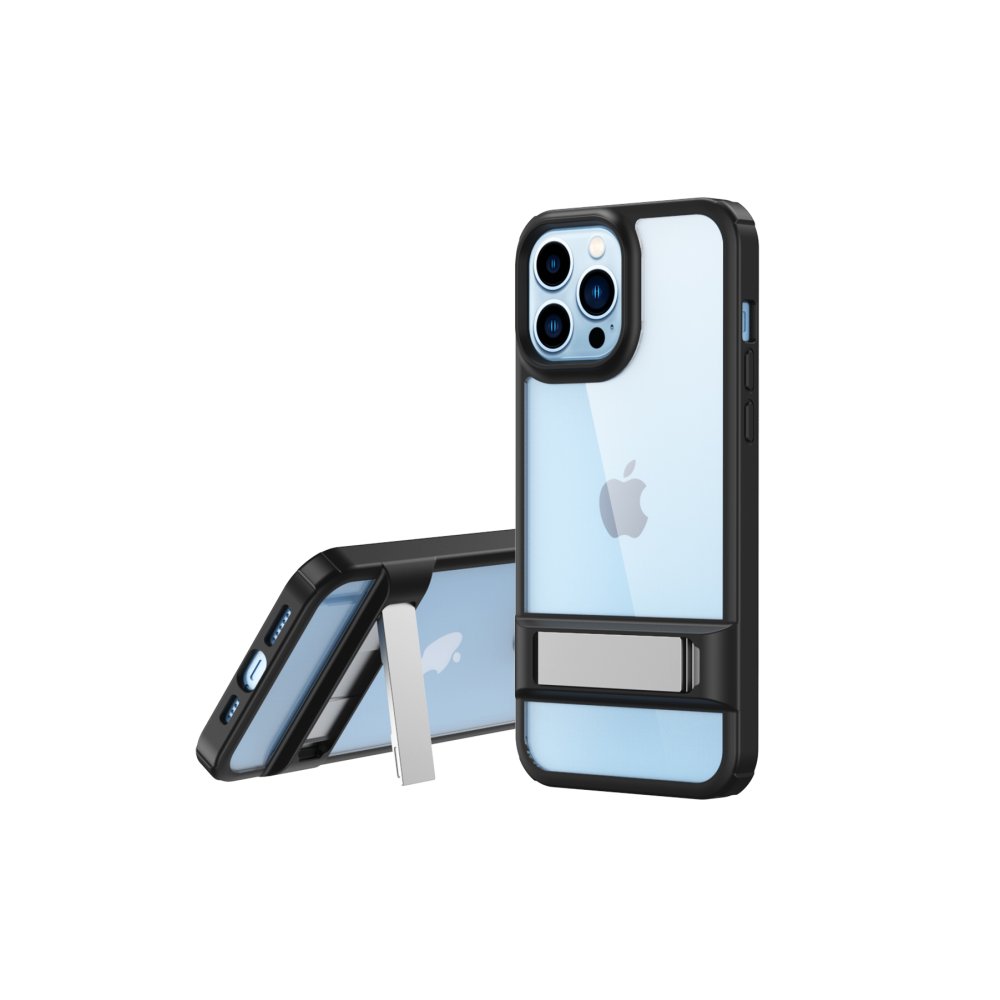 Newface iPhone 14 Pro Kılıf Rolet Stand Kapak - Siyah