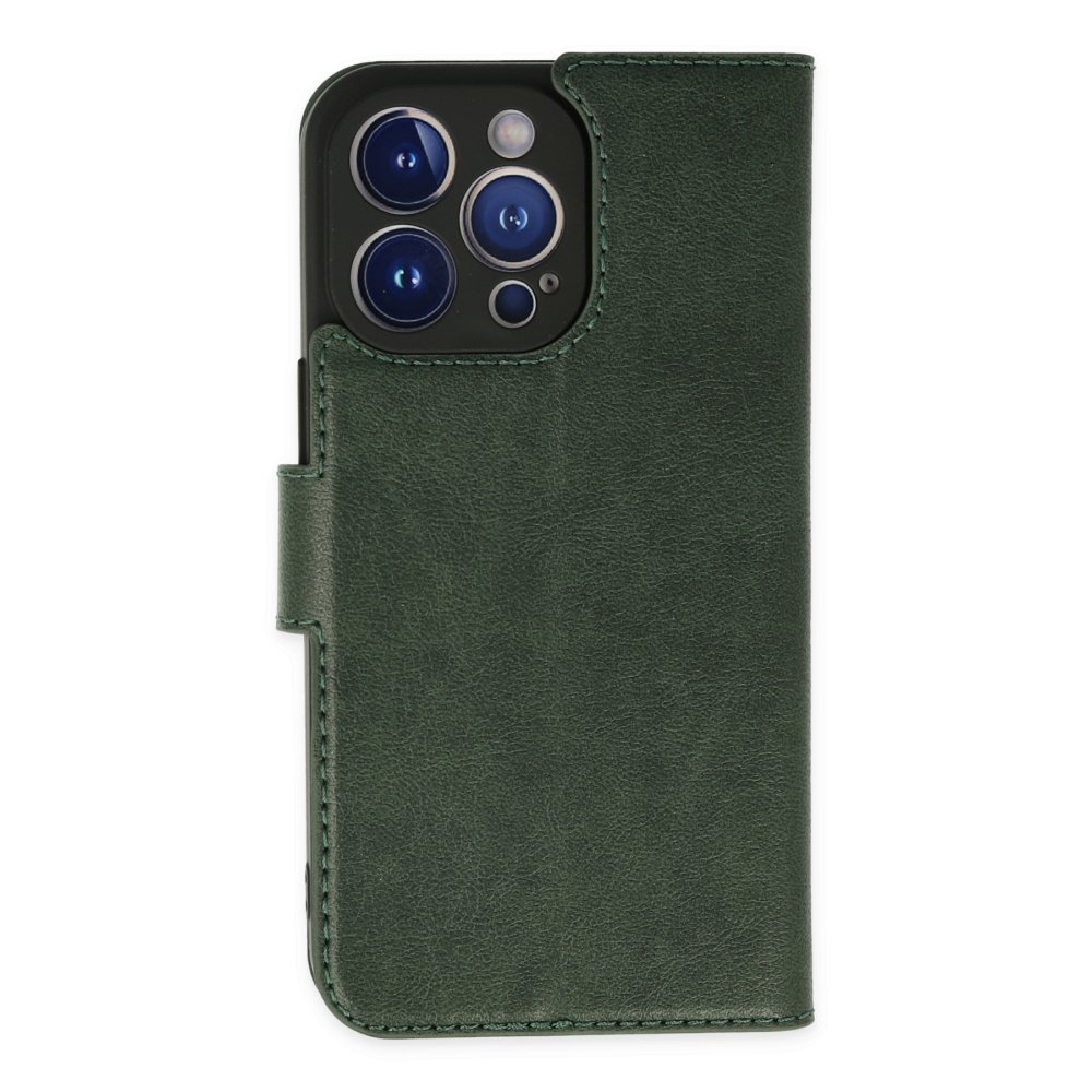 Newface iPhone 14 Pro Kılıf Trend S Plus Kapaklı Kılıf - Yeşil