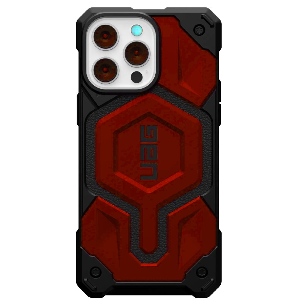 Newface iPhone 14 Pro Kılıf Uag Fiber Magneticsafe Silikon - Kırmızı