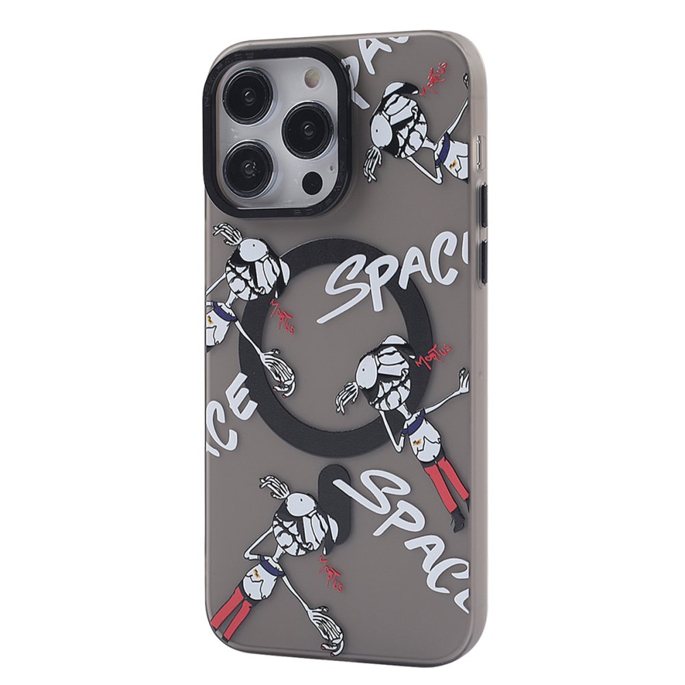 Newface iPhone 14 Pro Max Kılıf Apollo Magneticsafe Desenli Kapak - Apollo Siyah - 3