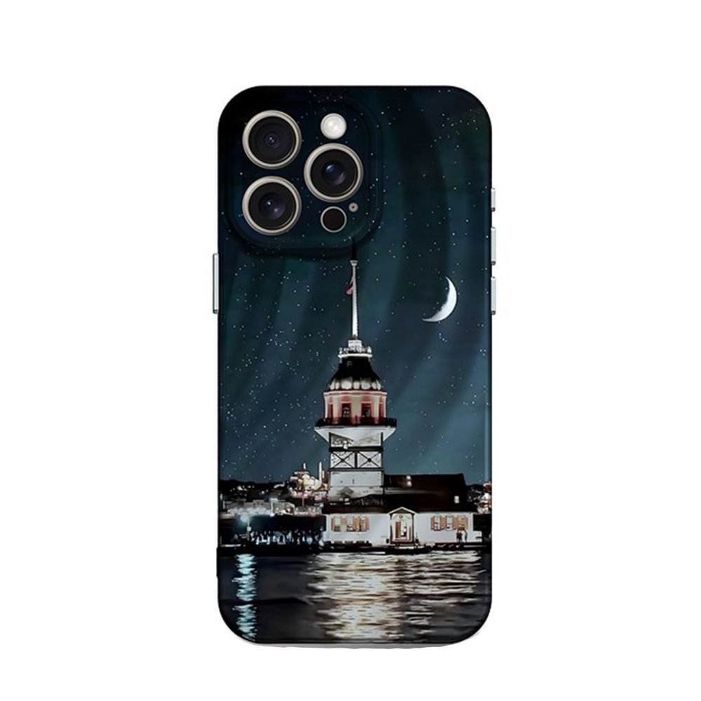 Newface iPhone 14 Pro Max Kılıf Crew Desenli Kapak - Kız Kulesi