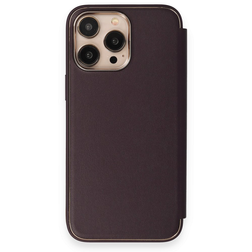 Newface iPhone 14 Pro Max Kılıf Dolpin Kapaklı - Derin Mor