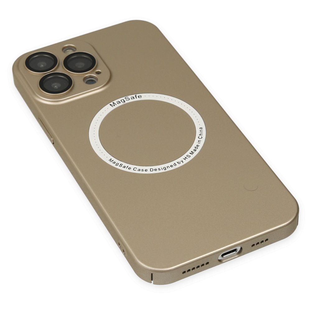 Newface iPhone 14 Pro Max Kılıf Jack Magneticsafe Lens Silikon - Gold