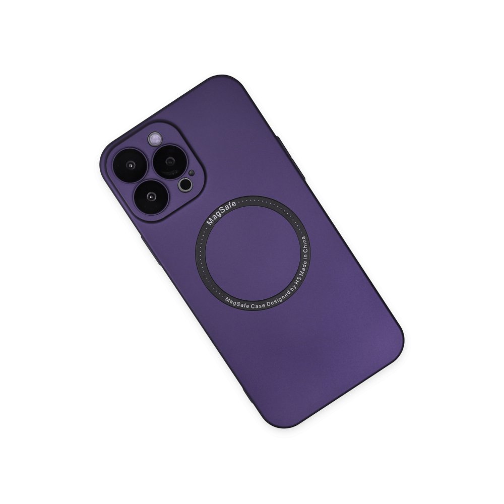 Newface iPhone 14 Pro Max Kılıf Jack Magneticsafe Lens Silikon - Mor