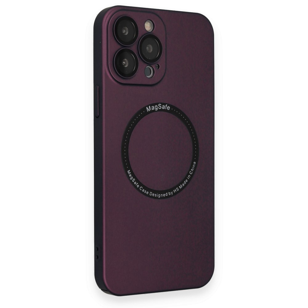 Newface iPhone 14 Pro Max Kılıf Jack Magneticsafe Lens Silikon - Mürdüm
