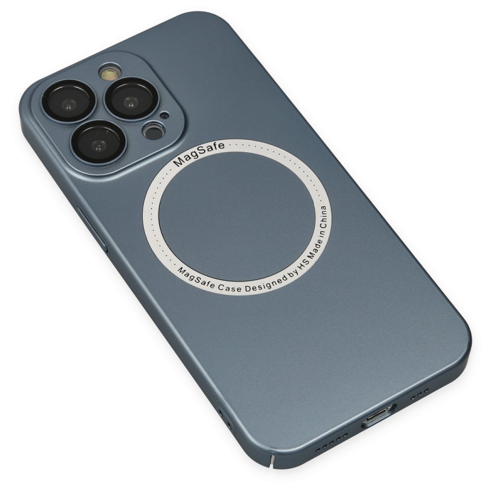 Newface iPhone 14 Pro Max Kılıf Jack Magneticsafe Lens Silikon - Sierra Blue