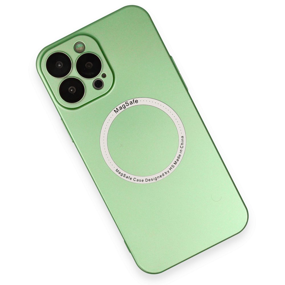 Newface iPhone 14 Pro Max Kılıf Jack Magneticsafe Lens Silikon - Yeşil