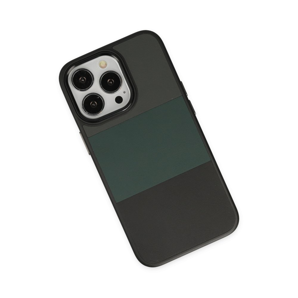 Newface iPhone 14 Pro Max Kılıf King Kapak - Gri-Siyah