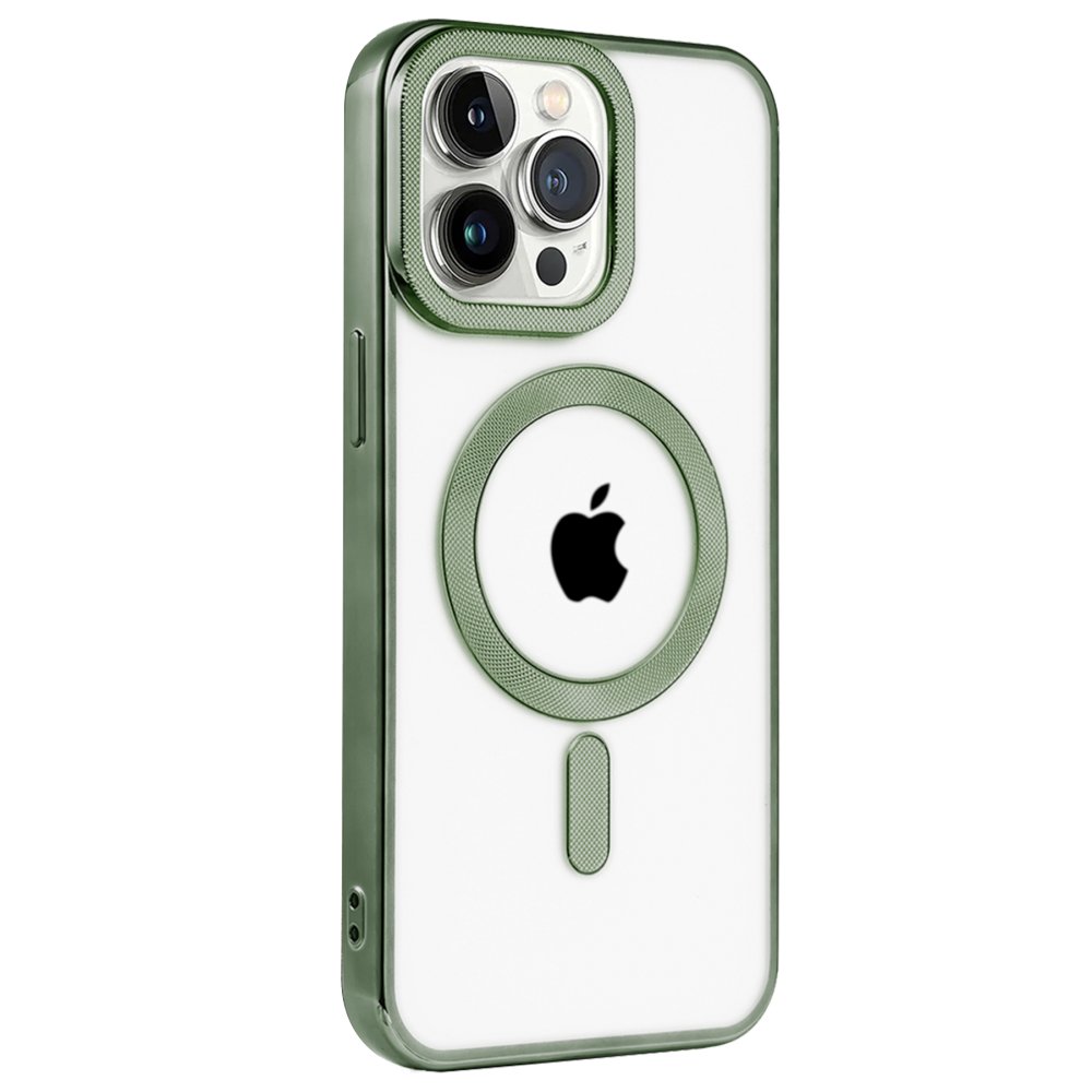 Newface iPhone 14 Pro Max Kılıf Kronos Magsafe Kapak - Koyu Yeşil