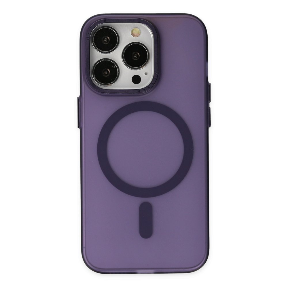 Newface iPhone 14 Pro Max Kılıf Lodos Magneticsafe Mat Kapak - Mor