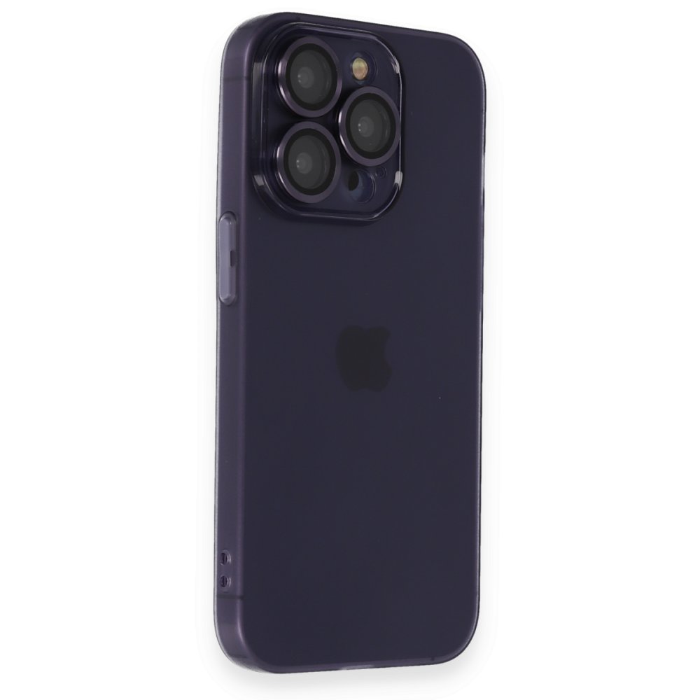 Newface iPhone 14 Pro Max Kılıf Luko Lens Silikon - Derin Mor