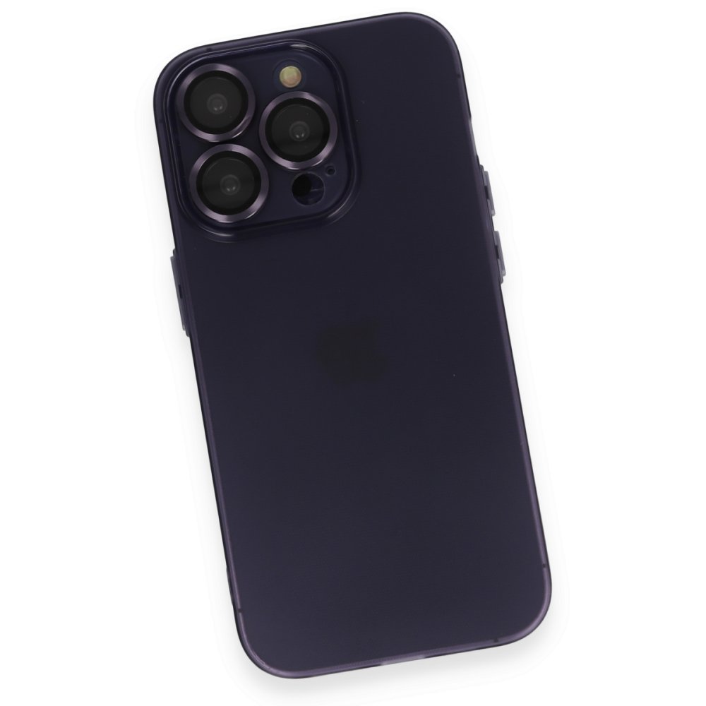 Newface iPhone 14 Pro Max Kılıf Luko Lens Silikon - Derin Mor