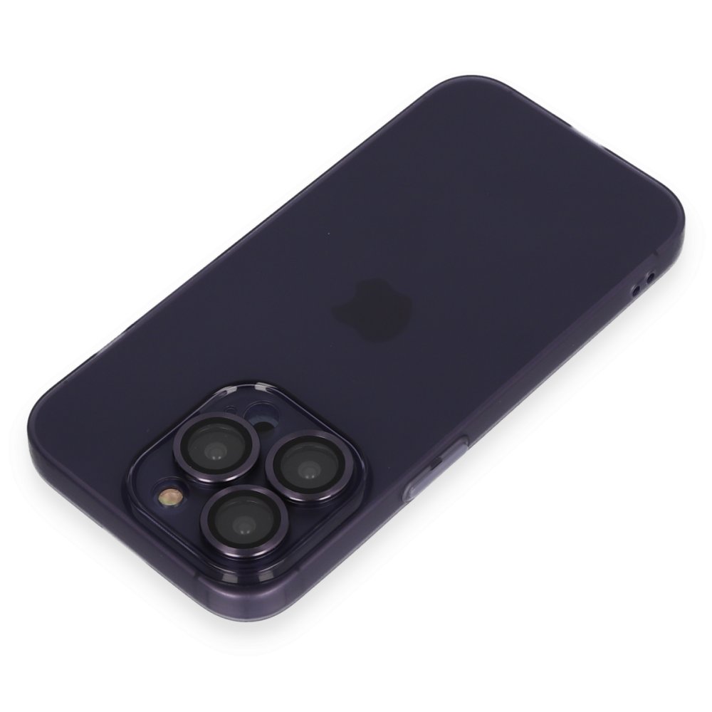 Newface iPhone 14 Pro Max Kılıf Luko Lens Silikon - Derin Mor