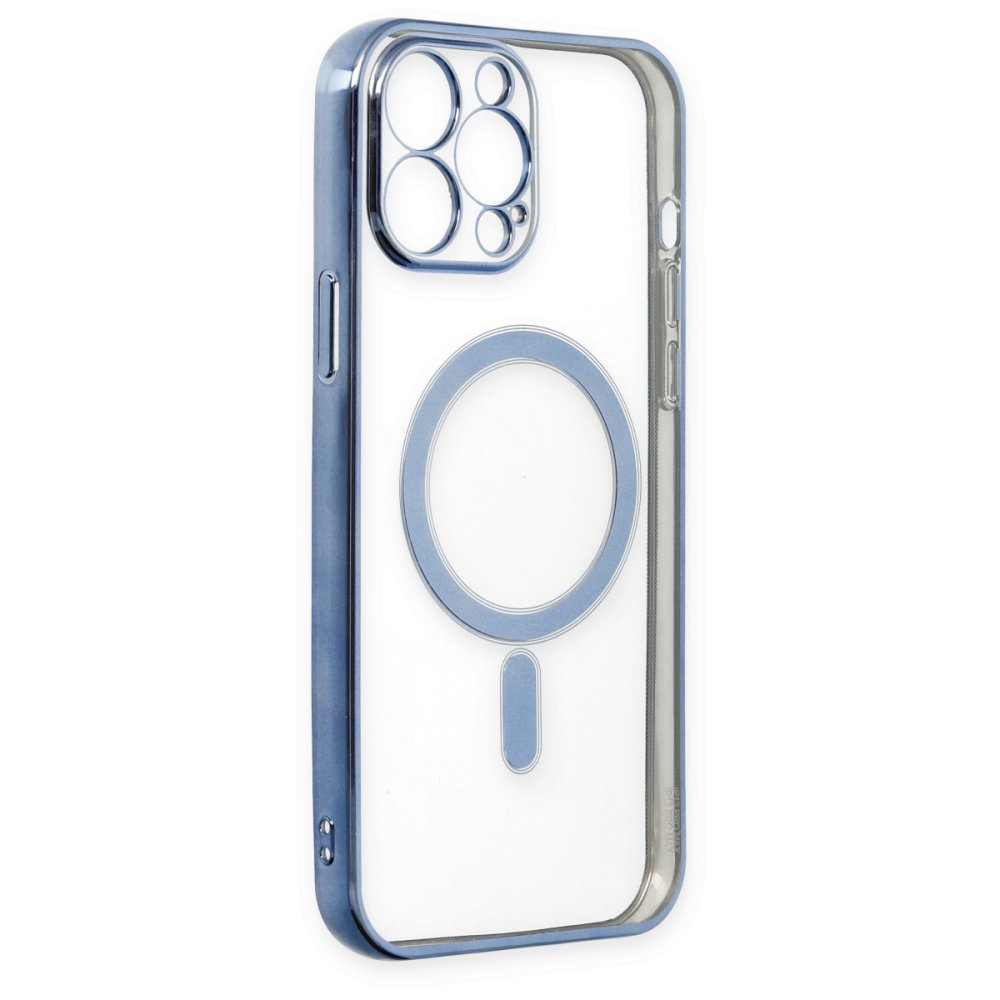 Newface iPhone 14 Pro Max Kılıf Magneticsafe Lazer Silikon - Sierra Blue
