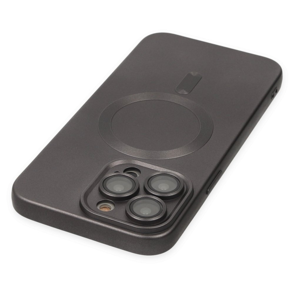 Newface iPhone 14 Pro Max Kılıf Moshi Lens Magneticsafe Silikon - Füme