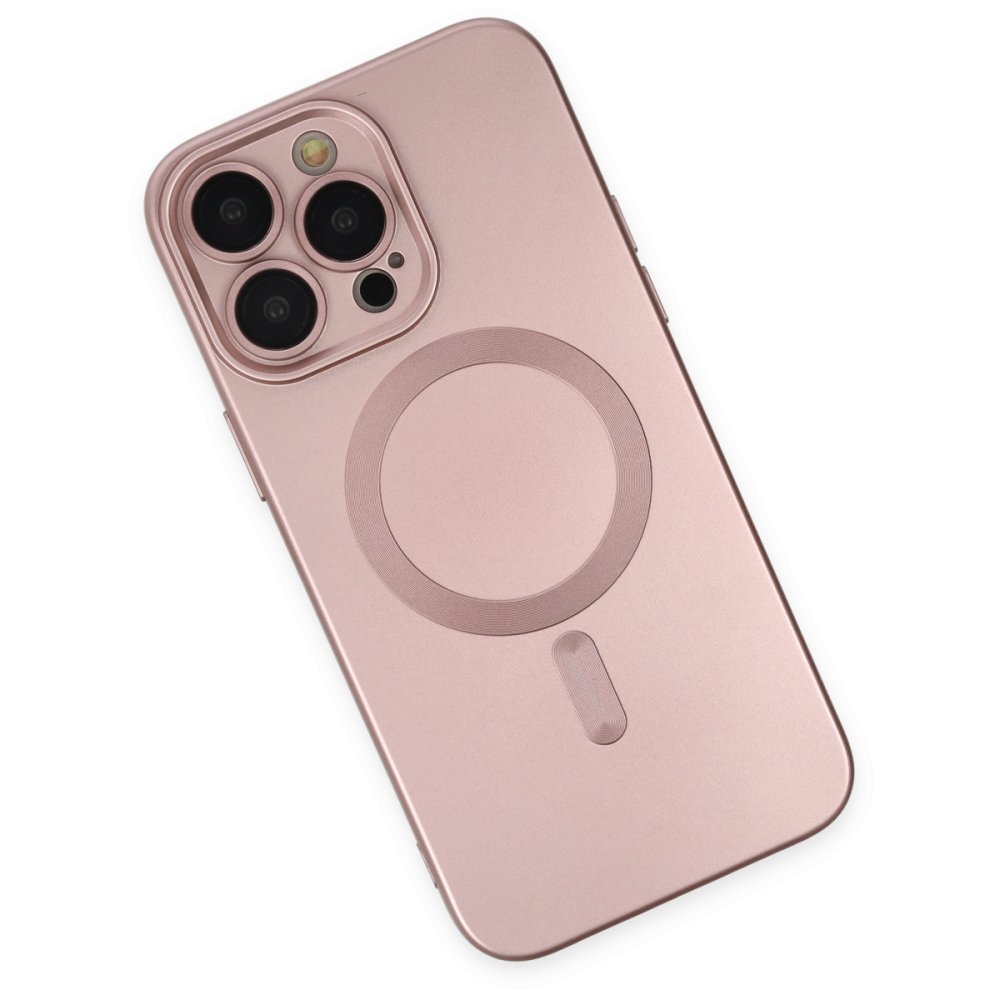 Newface iPhone 14 Pro Max Kılıf Moshi Lens Magneticsafe Silikon - Rose Gold