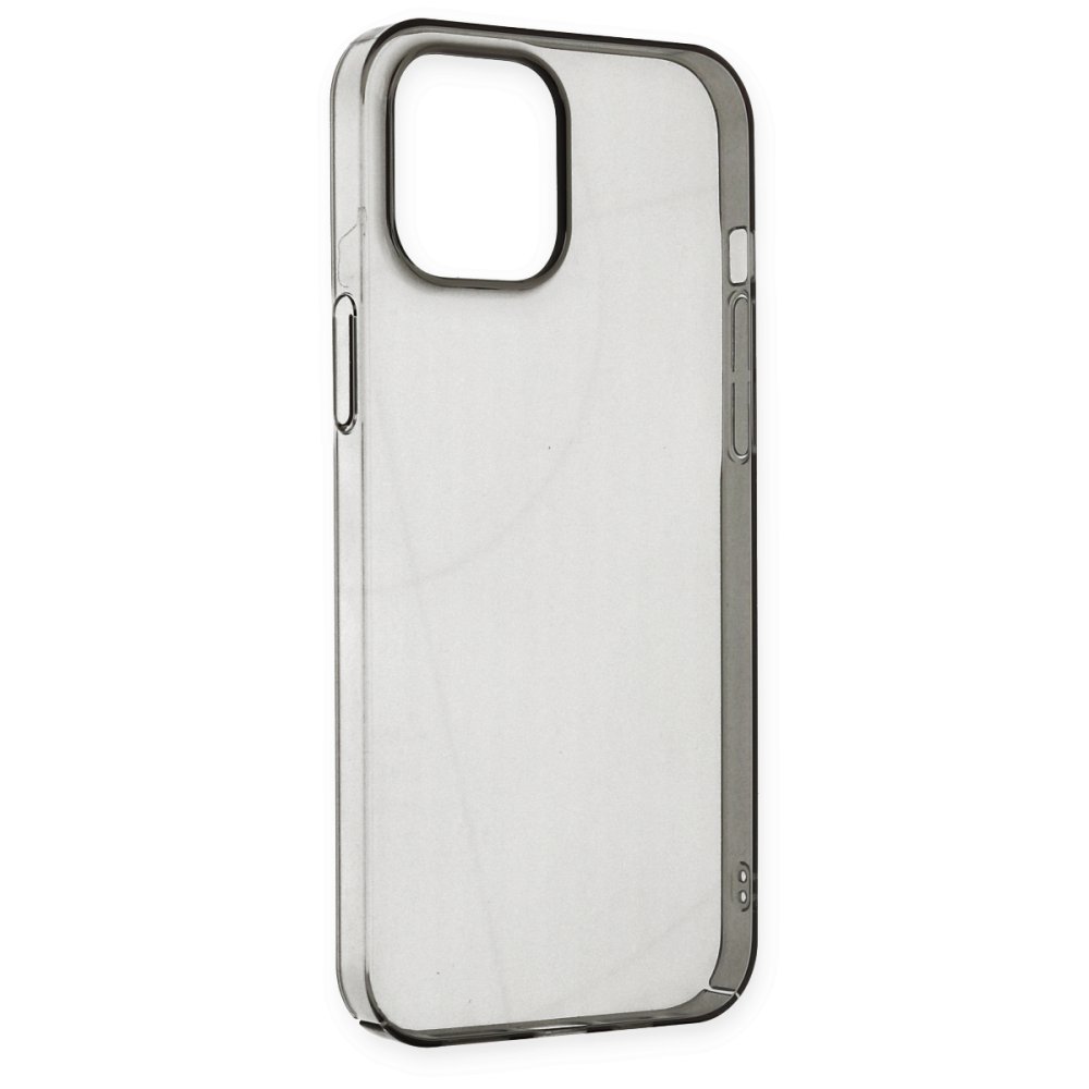 Newface iPhone 14 Pro Max Kılıf Pc Sert Şeffaf Kapak - Siyah