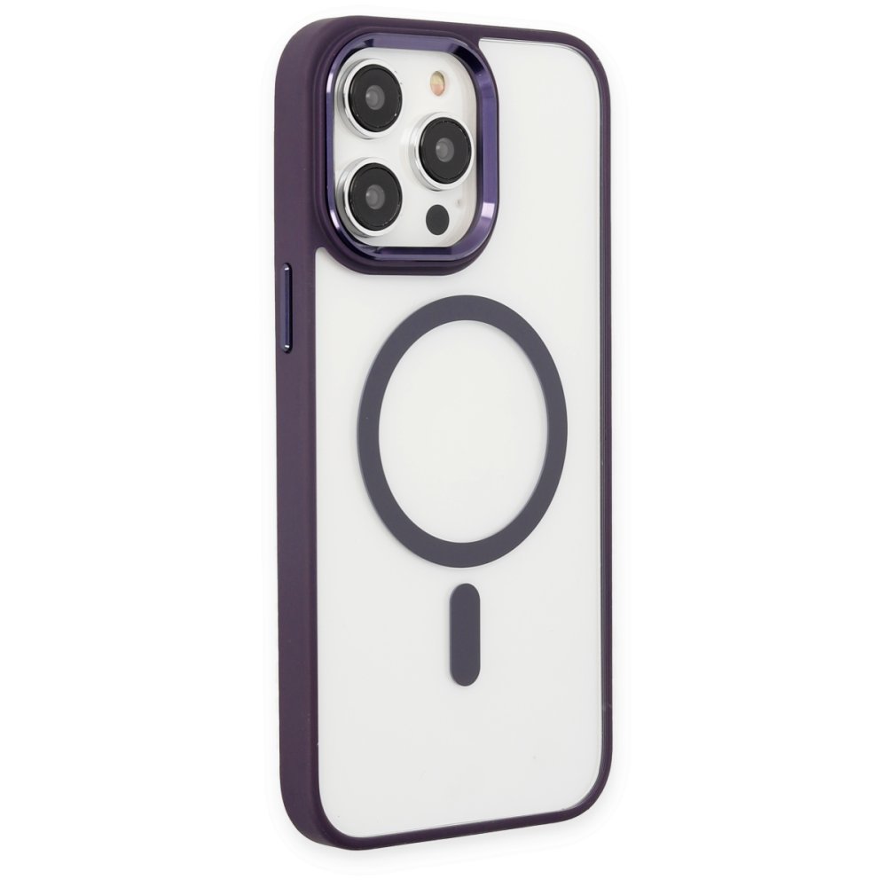 Newface iPhone 14 Pro Max Kılıf Room Magneticsafe Silikon - Derin Mor