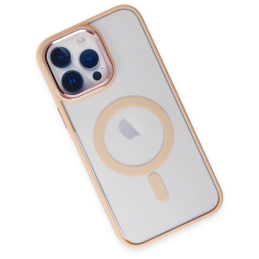 Newface iPhone 14 Pro Max Kılıf Room Magneticsafe Silikon - Pudra