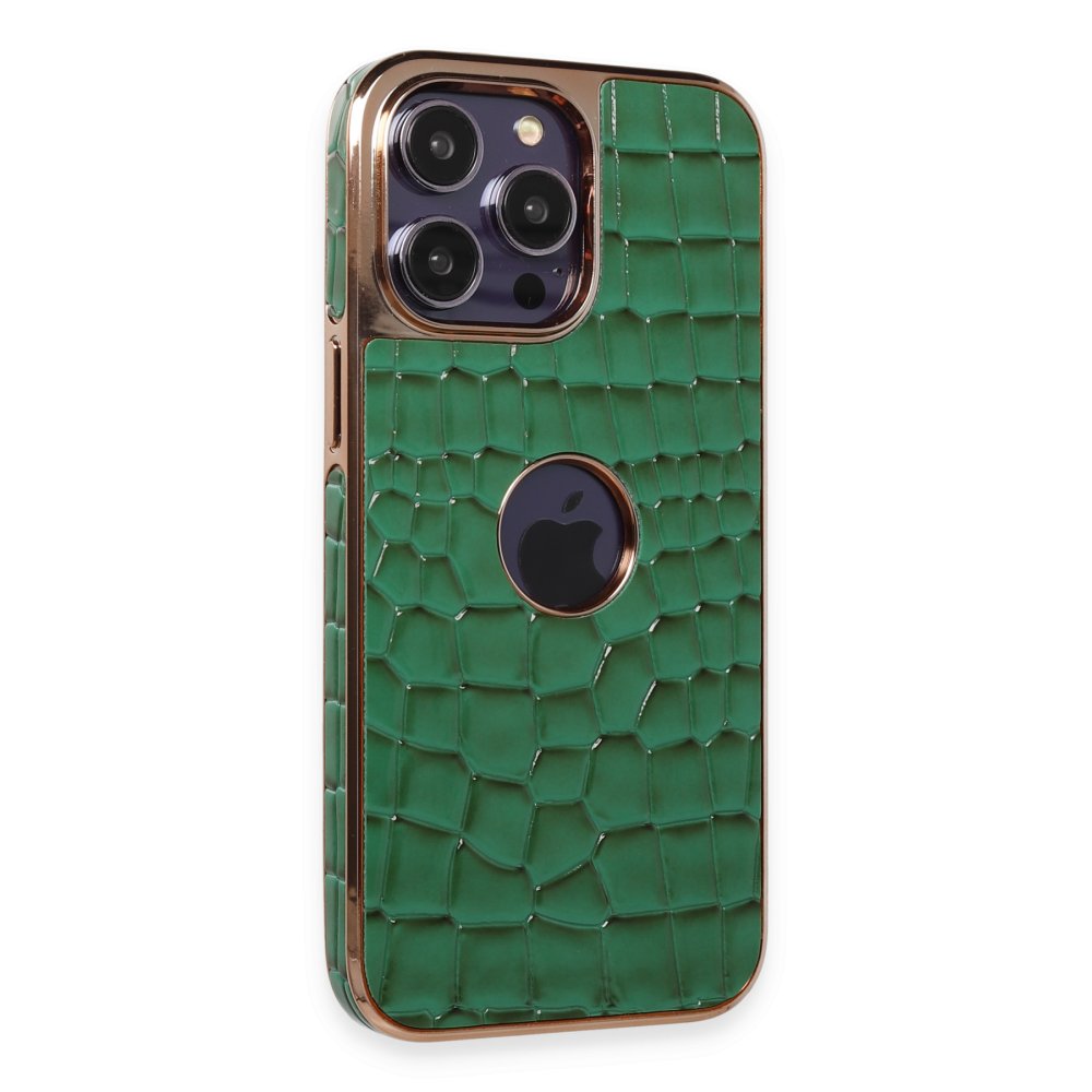 Newface iPhone 14 Pro Max Kılıf Snake Kapak - Koyu Yeşil