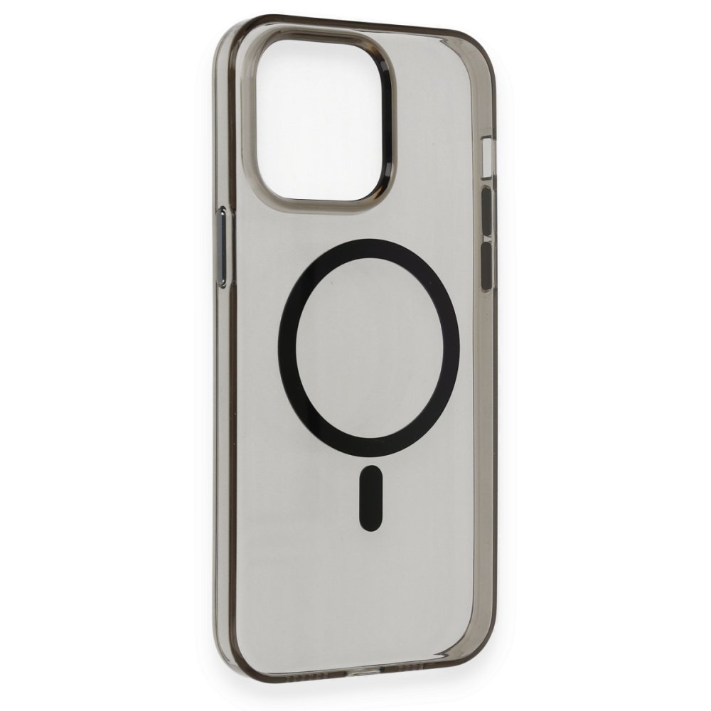 Newface iPhone 14 Pro Max Kılıf Tron Şeffaf Magsafe Kapak - Siyah