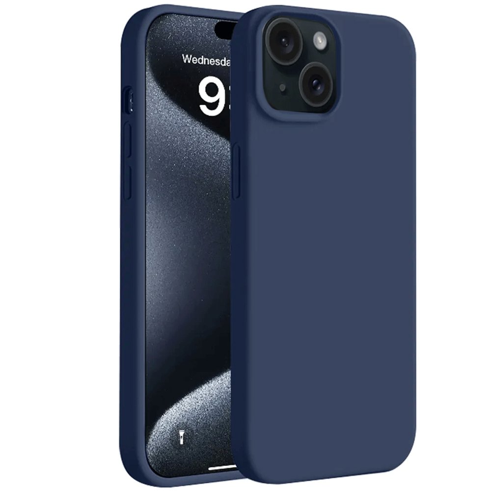Newface iPhone 15 Kılıf First Silikon - Lacivert