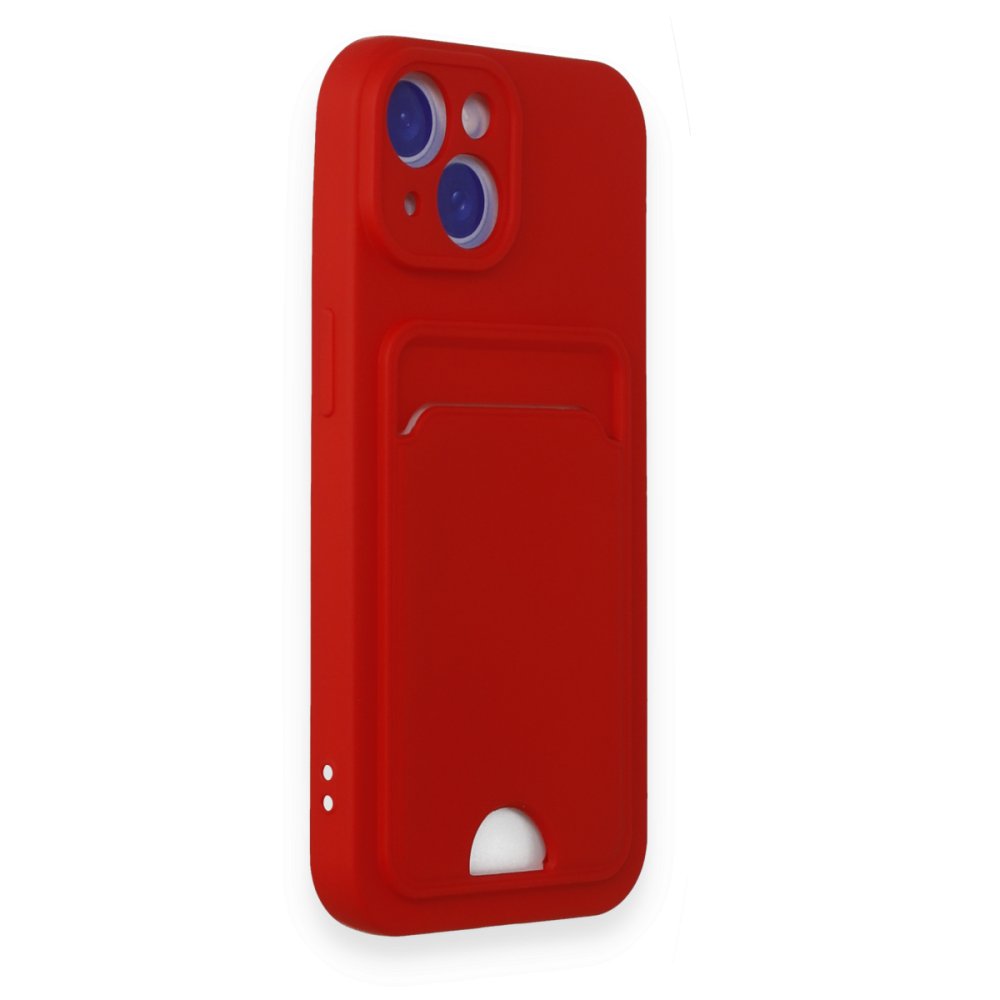 Newface iPhone 15 Kılıf Kelvin Kartvizitli Silikon - Kırmızı