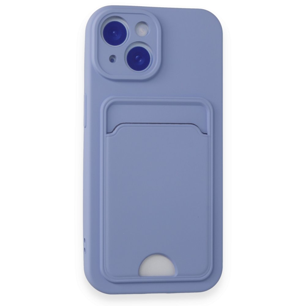 Newface iPhone 15 Kılıf Kelvin Kartvizitli Silikon - Lila