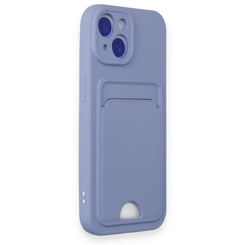 Newface iPhone 15 Kılıf Kelvin Kartvizitli Silikon - Lila