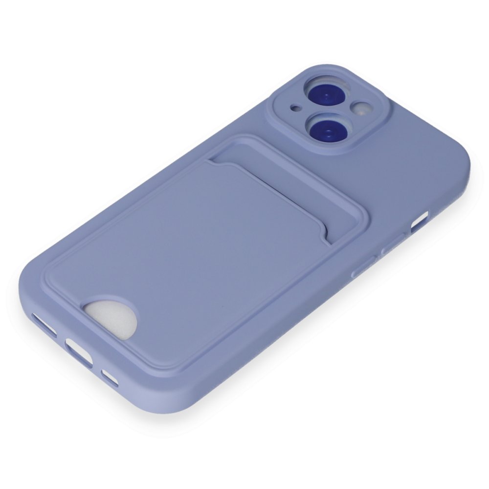 Newface iPhone 15 Kılıf Kelvin Kartvizitli Silikon - Lila