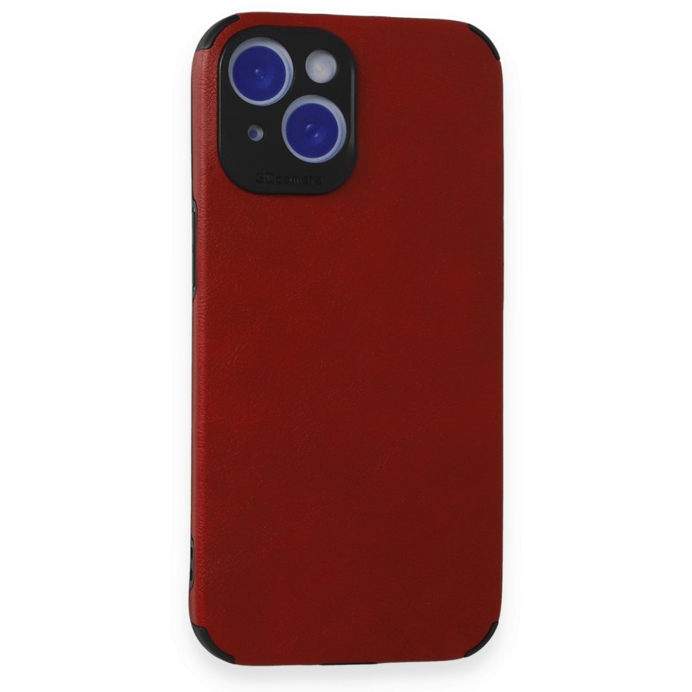 Newface iPhone 15 Kılıf Loop Deri Silikon - Kırmızı