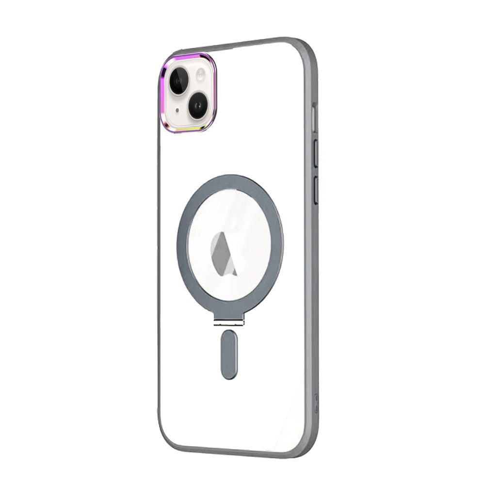Newface iPhone 15 Kılıf Mudo Magneticsafe Standlı Kapak - Gri