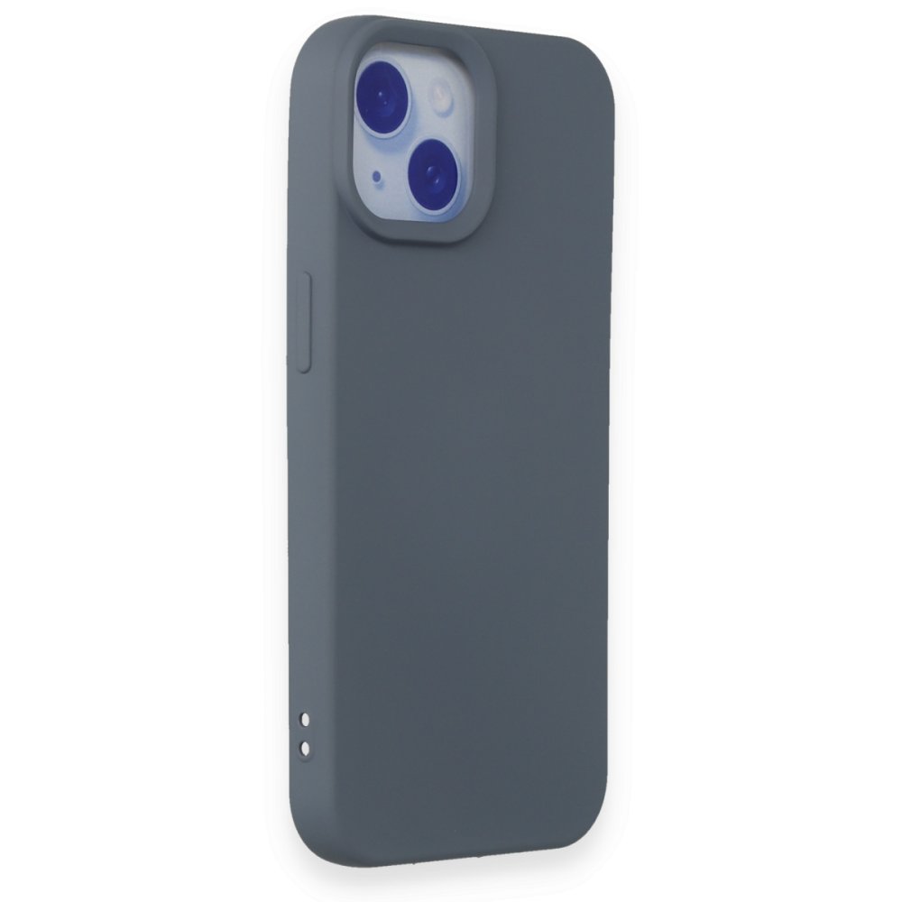 Newface iPhone 15 Kılıf Nano içi Kadife Silikon - Gri