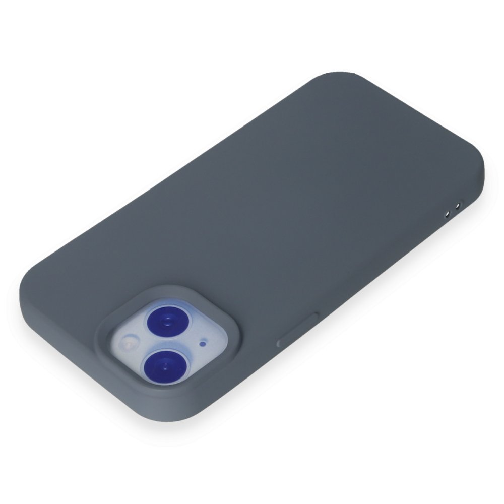 Newface iPhone 15 Kılıf Nano içi Kadife Silikon - Gri