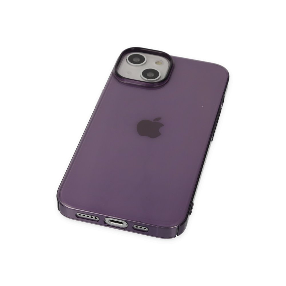 Newface iPhone 15 Kılıf Pc Sert Şeffaf Kapak - Mor