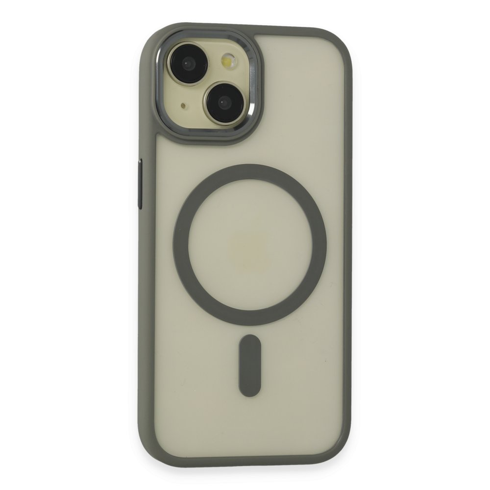 Newface iPhone 15 Kılıf Room Magneticsafe Silikon - Gri