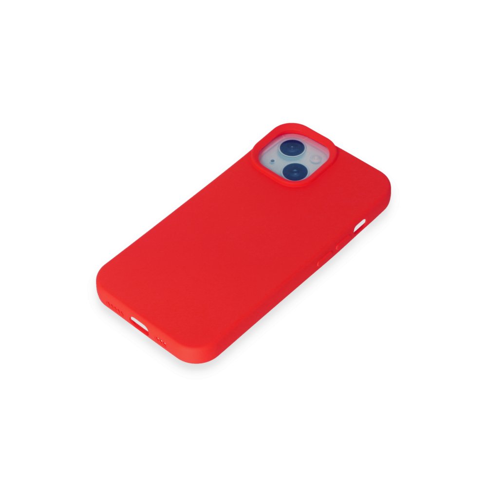 Newface iPhone 15 Plus Kılıf Nano içi Kadife Silikon - Kırmızı