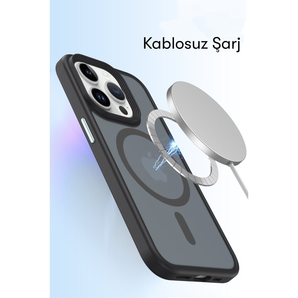 Newface iPhone 15 Plus Kılıf Trex Magneticsafe Kapak - Pudra