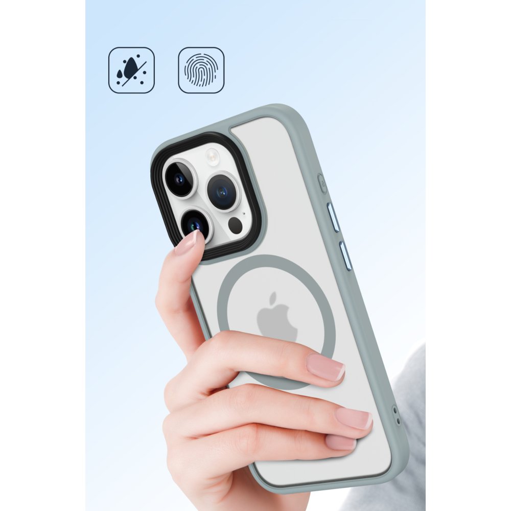 Newface iPhone 15 Plus Kılıf Trex Magneticsafe Kapak - Pudra