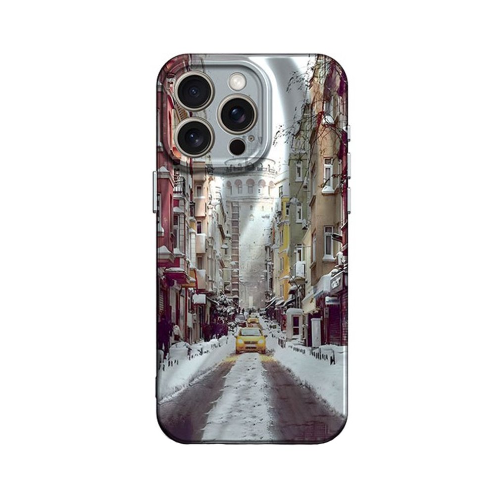 Newface iPhone 15 Pro Kılıf Crew Desenli Kapak - Galata Kulesi