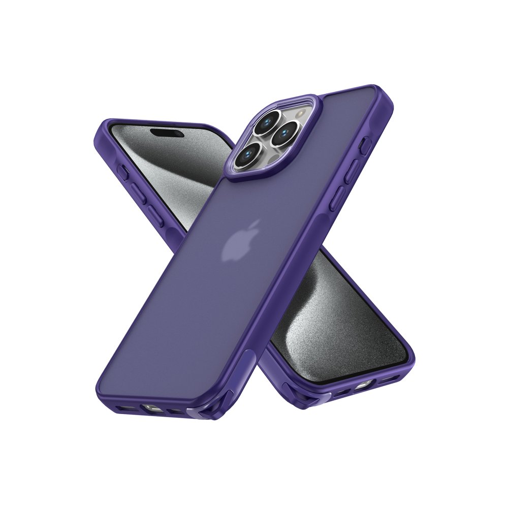 Newface iPhone 15 Pro Kılıf Elegant Kapak - Derin Mor