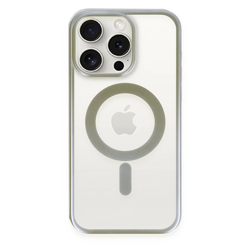 Newface iPhone 15 Pro Kılıf Erozi Magsafe Kapak - Gri