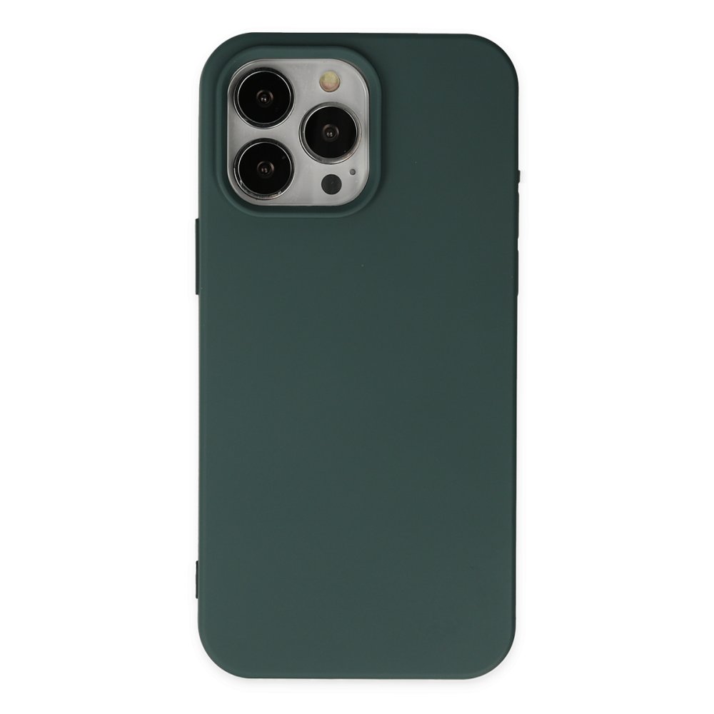 Newface iPhone 15 Pro Kılıf First Silikon - Koyu Yeşil