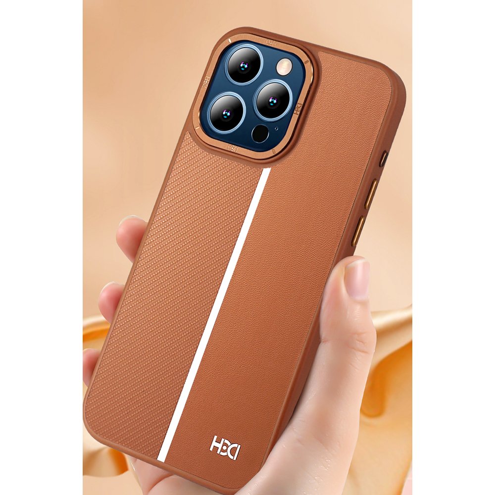 HDD iPhone 15 Pro Kılıf HBC-155 Lizbon Kapak - Kahverengi