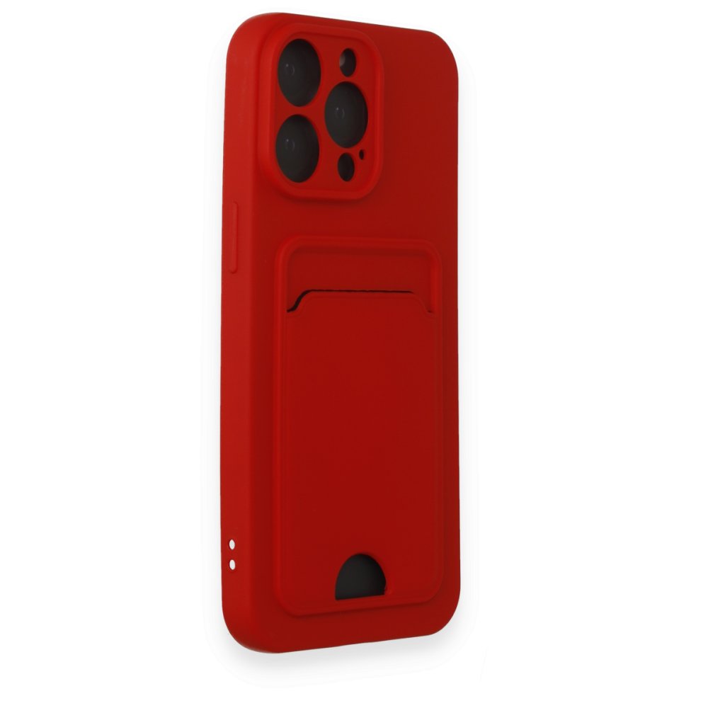 Newface iPhone 15 Pro Kılıf Kelvin Kartvizitli Silikon - Kırmızı