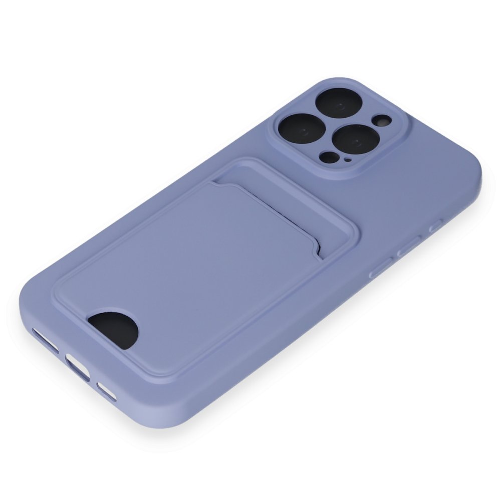 Newface iPhone 15 Pro Kılıf Kelvin Kartvizitli Silikon - Lila