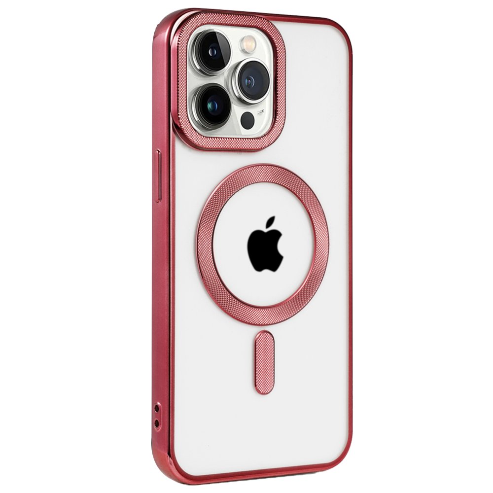 Newface iPhone 15 Pro Kılıf Kronos Magsafe Kapak - Bordo